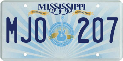 MS license plate MJO207