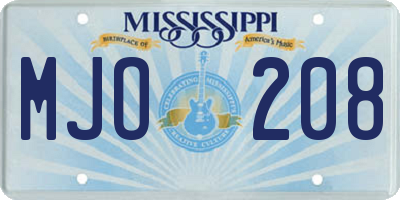 MS license plate MJO208