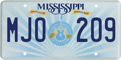 MS license plate MJO209