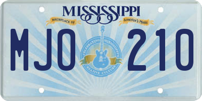 MS license plate MJO210