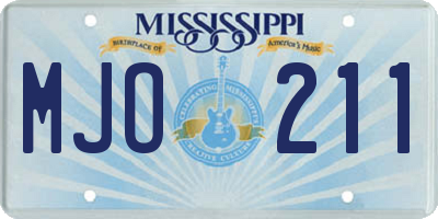 MS license plate MJO211
