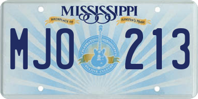 MS license plate MJO213