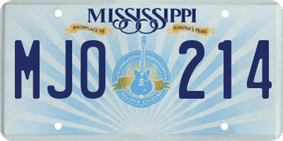 MS license plate MJO214