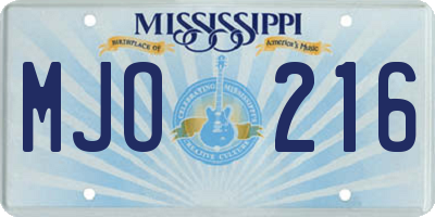 MS license plate MJO216