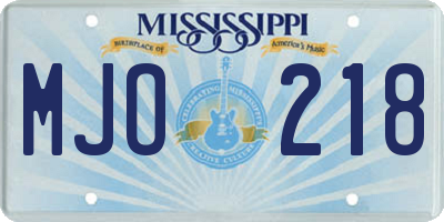 MS license plate MJO218