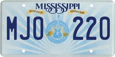 MS license plate MJO220
