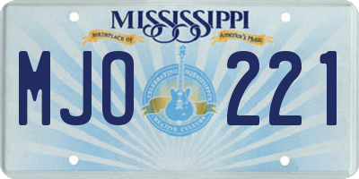 MS license plate MJO221