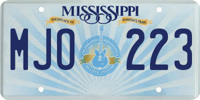 MS license plate MJO223