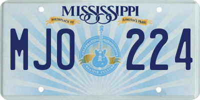 MS license plate MJO224