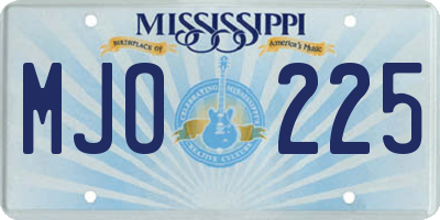 MS license plate MJO225