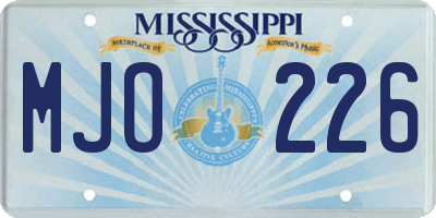 MS license plate MJO226