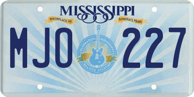 MS license plate MJO227
