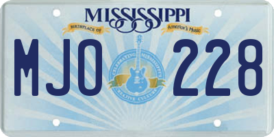 MS license plate MJO228
