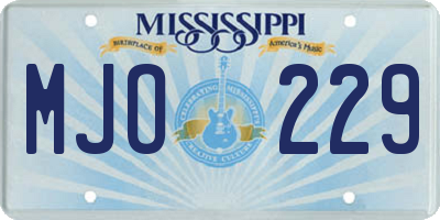 MS license plate MJO229