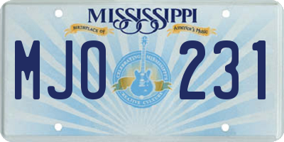 MS license plate MJO231