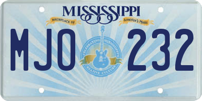 MS license plate MJO232
