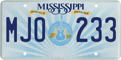 MS license plate MJO233