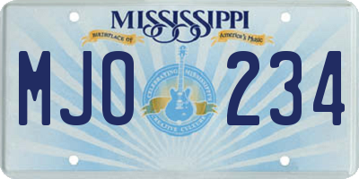 MS license plate MJO234