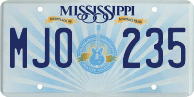 MS license plate MJO235