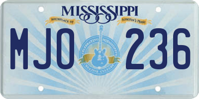 MS license plate MJO236