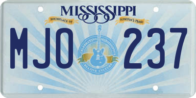 MS license plate MJO237