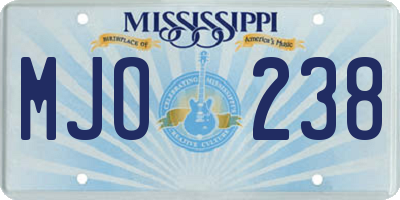 MS license plate MJO238