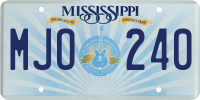MS license plate MJO240