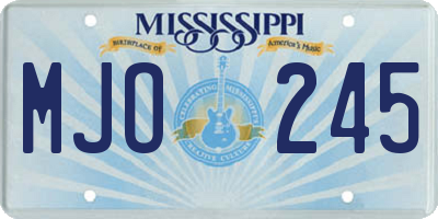 MS license plate MJO245