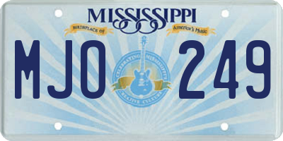 MS license plate MJO249