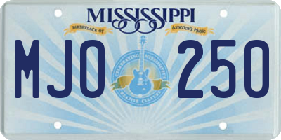 MS license plate MJO250
