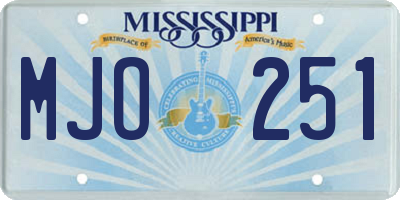 MS license plate MJO251