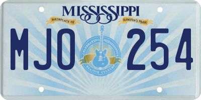 MS license plate MJO254