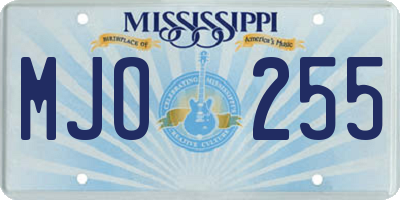 MS license plate MJO255