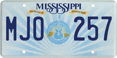 MS license plate MJO257