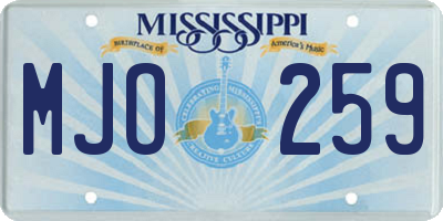 MS license plate MJO259