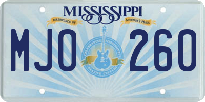 MS license plate MJO260