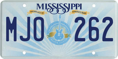 MS license plate MJO262