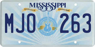 MS license plate MJO263