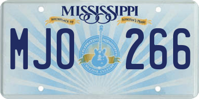MS license plate MJO266