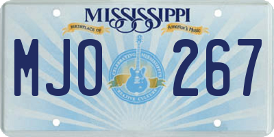 MS license plate MJO267