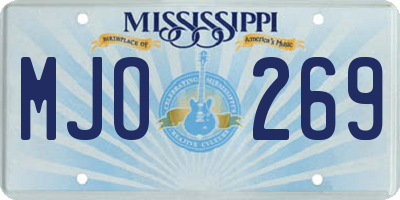 MS license plate MJO269