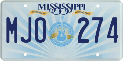 MS license plate MJO274