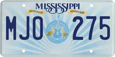 MS license plate MJO275
