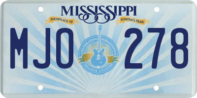 MS license plate MJO278