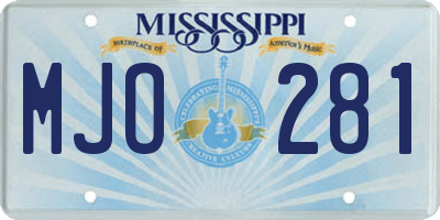 MS license plate MJO281
