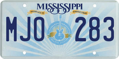 MS license plate MJO283