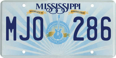 MS license plate MJO286