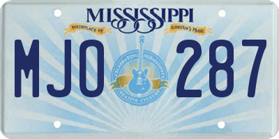 MS license plate MJO287