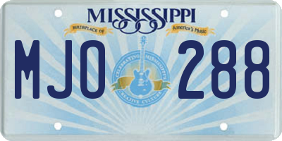 MS license plate MJO288