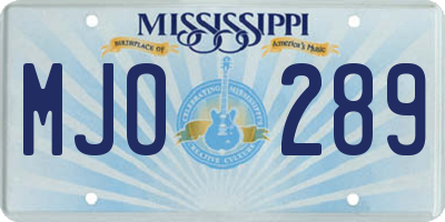 MS license plate MJO289